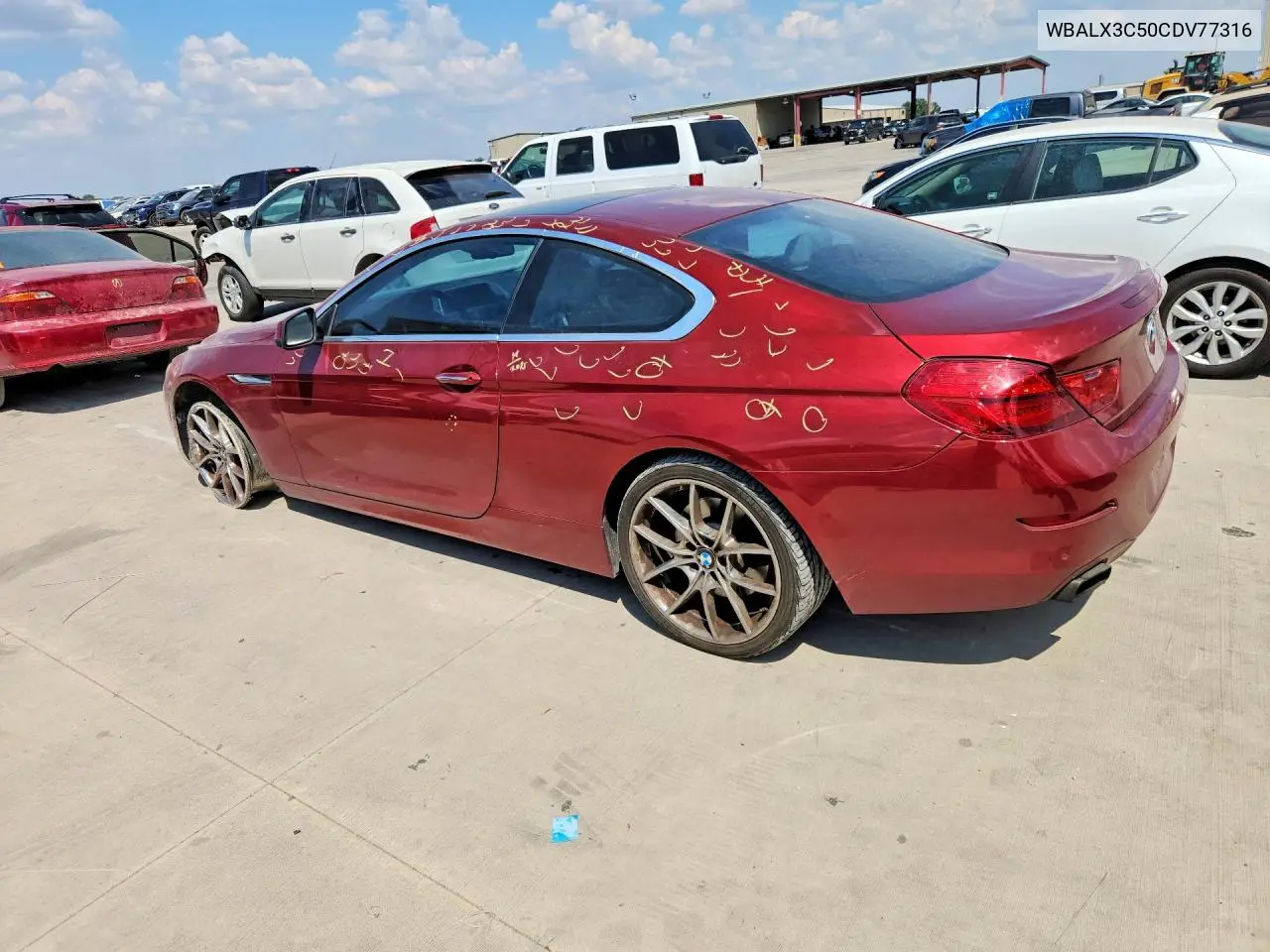 2012 BMW 6ER VIN WBALX3C50CDV77316 — фото 2