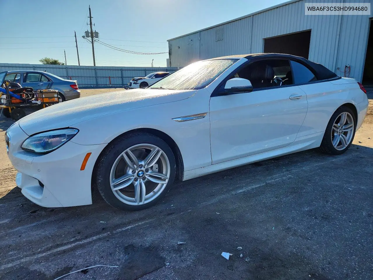 BMW 6ER 2017, VIN WBA6F3C53HD994680