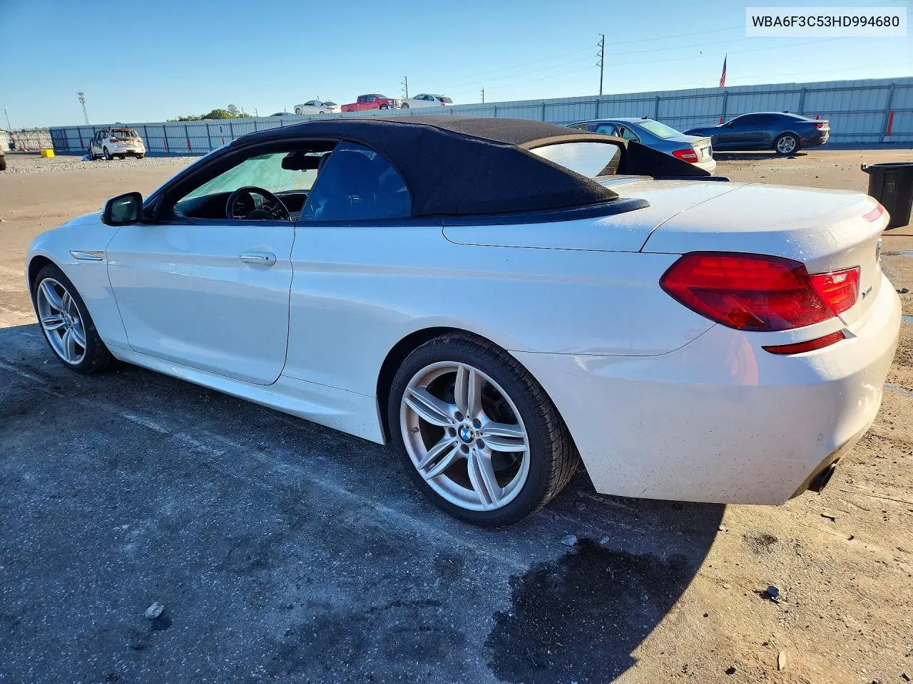 2017 BMW 6ER VIN WBA6F3C53HD994680 — фото 2