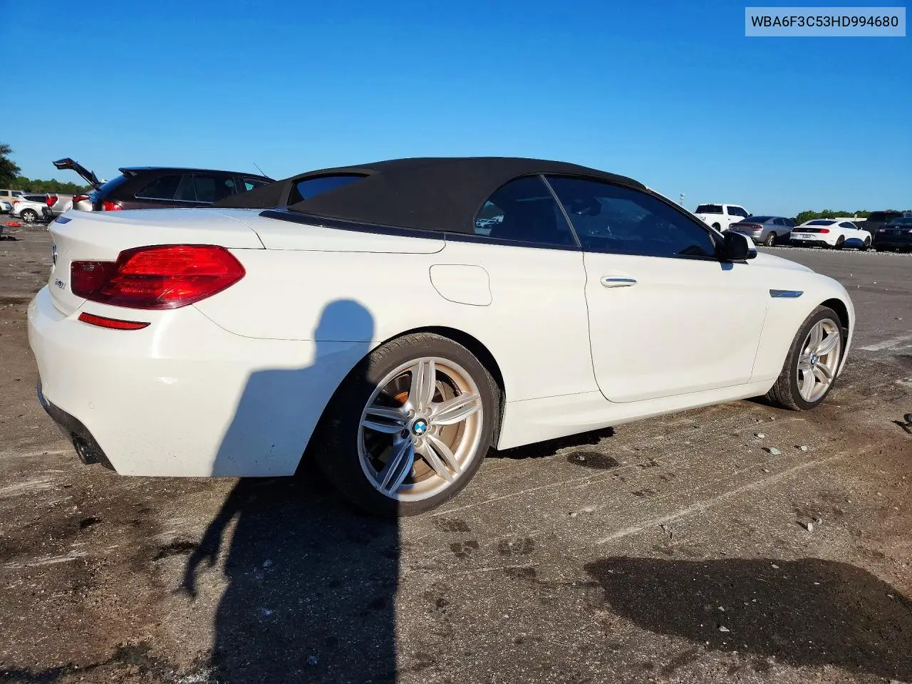 2017 BMW 6ER VIN WBA6F3C53HD994680 — фото 3