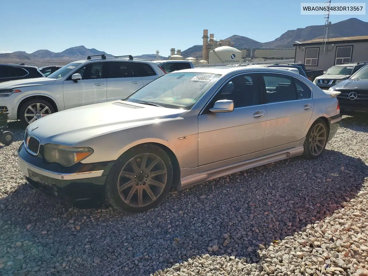 BMW 7ER 2003, VIN WBAGN63483DR13567