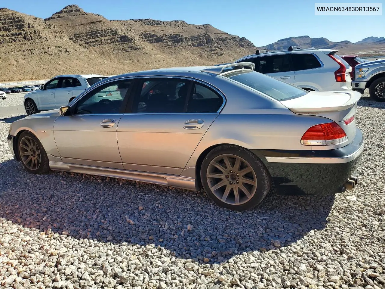 2003 BMW 7ER VIN WBAGN63483DR13567 — фото 2