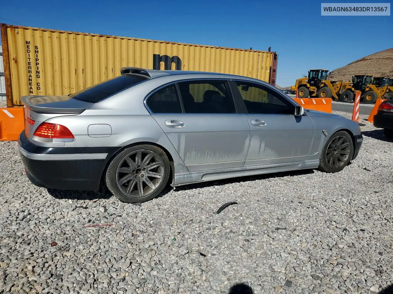 2003 BMW 7ER VIN WBAGN63483DR13567 — фото 3
