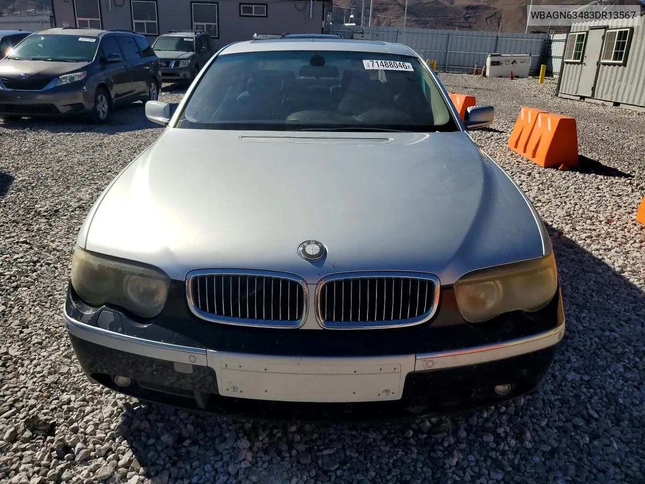 2003 BMW 7ER VIN WBAGN63483DR13567 — фото 5