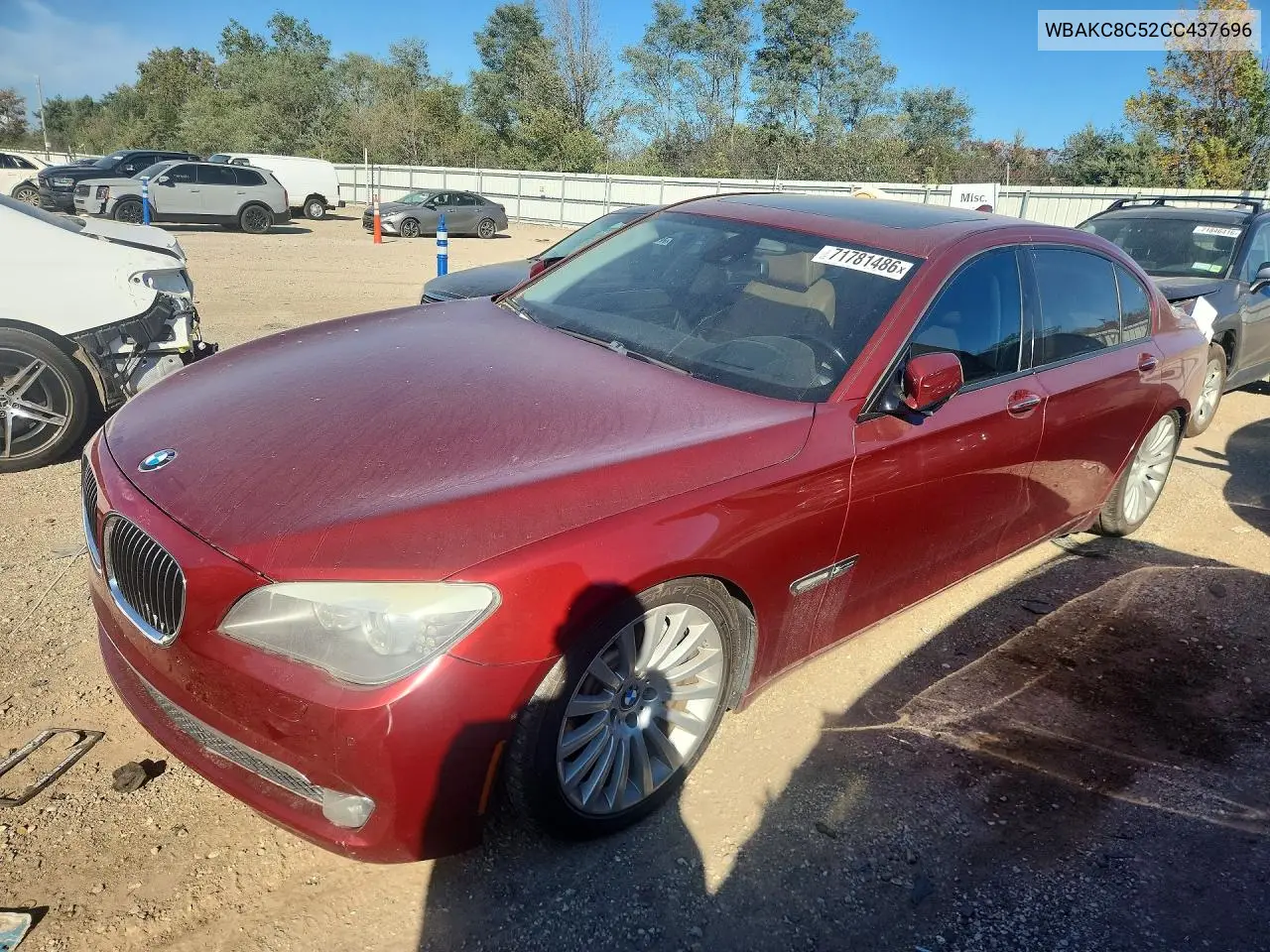 BMW 7ER 2012, VIN WBAKC8C52CC437696