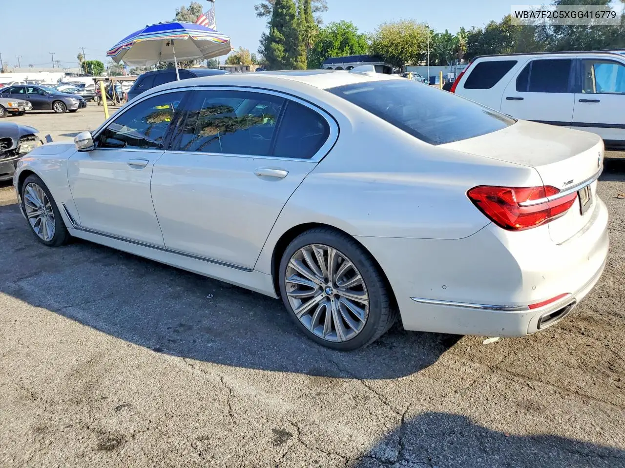 2016 BMW 7ER VIN WBA7F2C5XGG416779 — фото 2