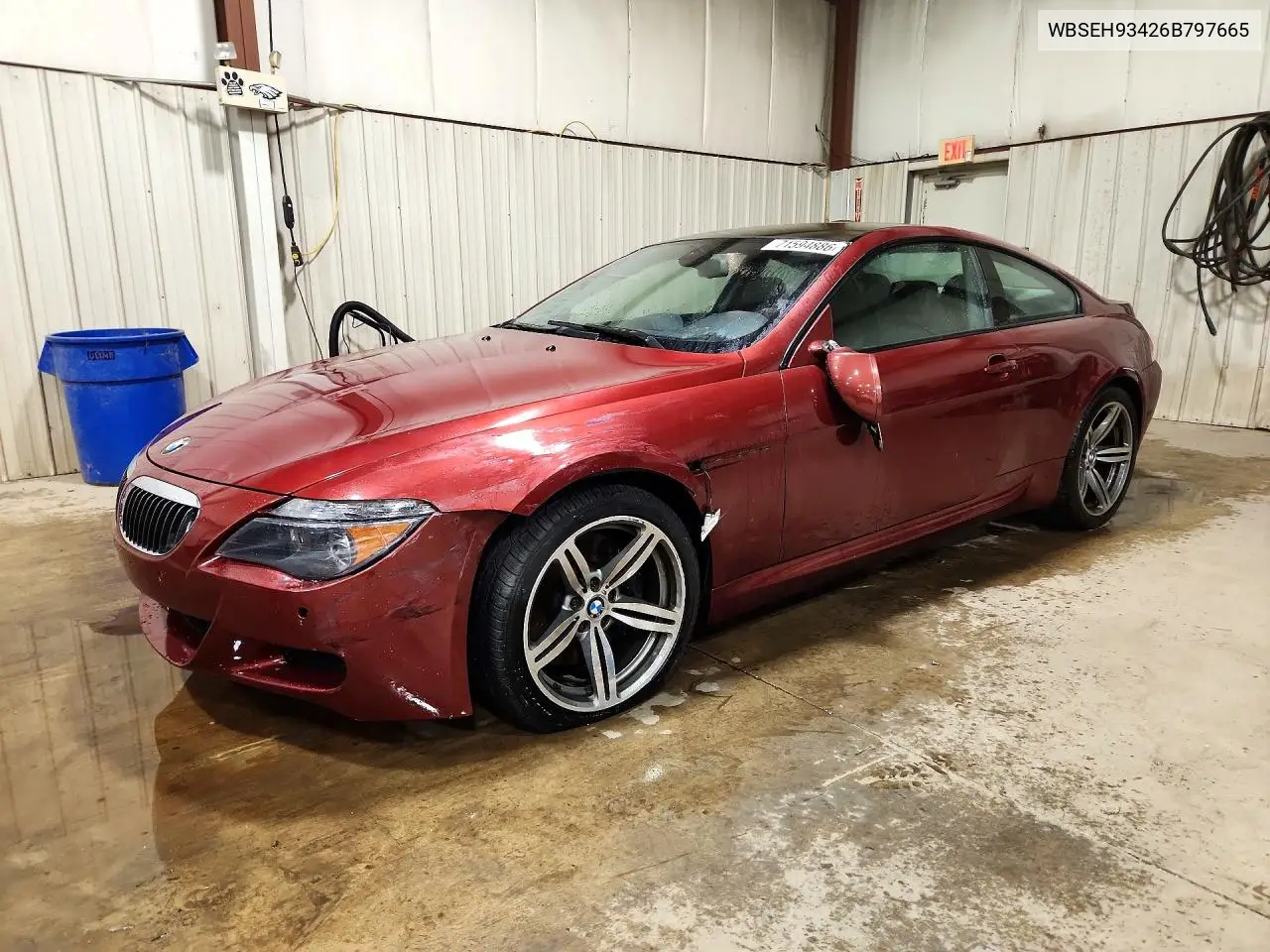 BMW M6 2006, VIN WBSEH93426B797665