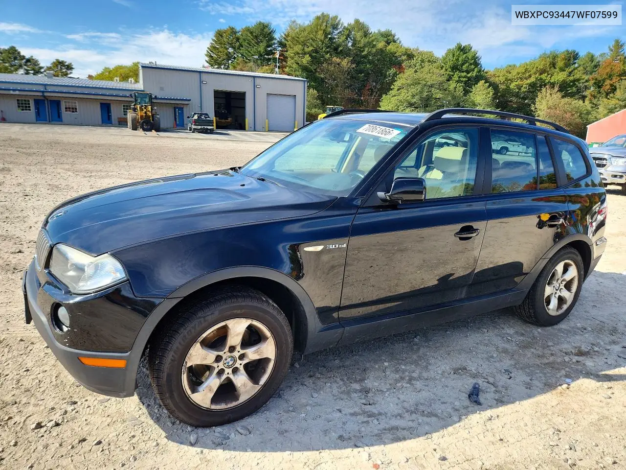 BMW X3 2007, VIN WBXPC93447WF07599