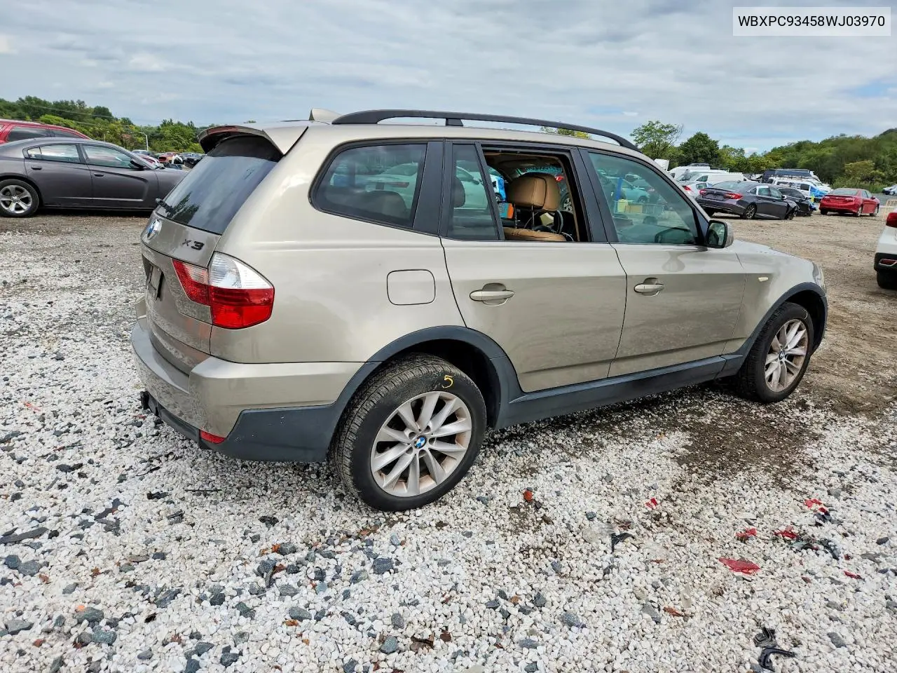 2008 BMW X3 VIN WBXPC93458WJ03970 — фото 4