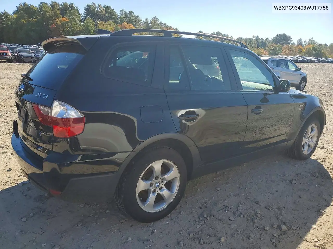 2008 BMW X3 VIN WBXPC93408WJ17758 — фото 3