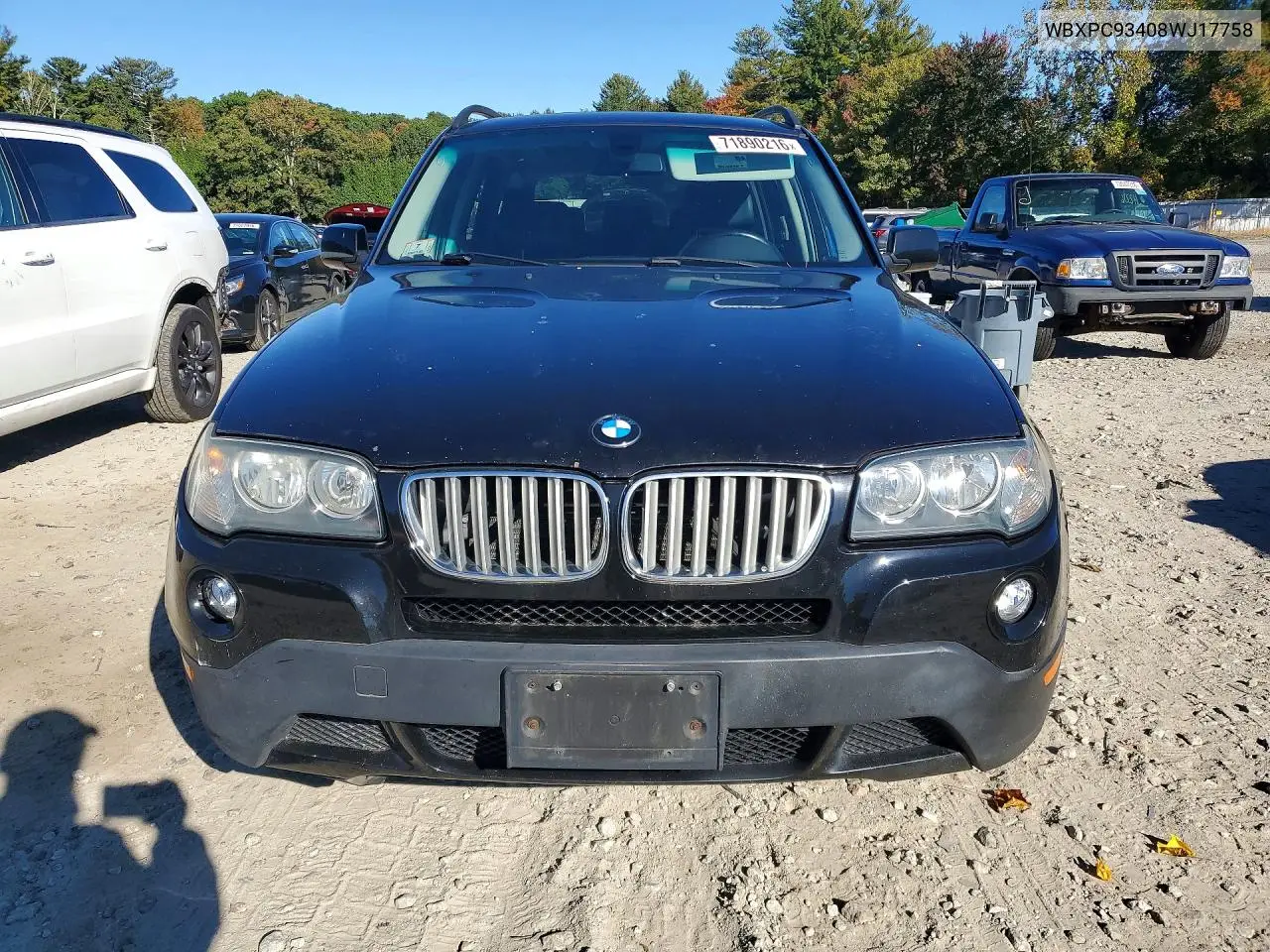 2008 BMW X3 VIN WBXPC93408WJ17758 — фото 5