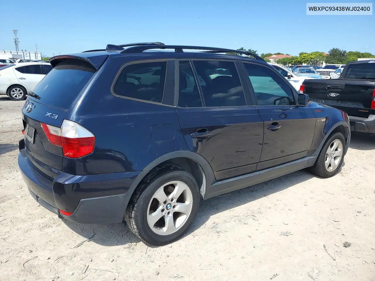 2008 BMW X3 VIN WBXPC93438WJ02400 — фото 3