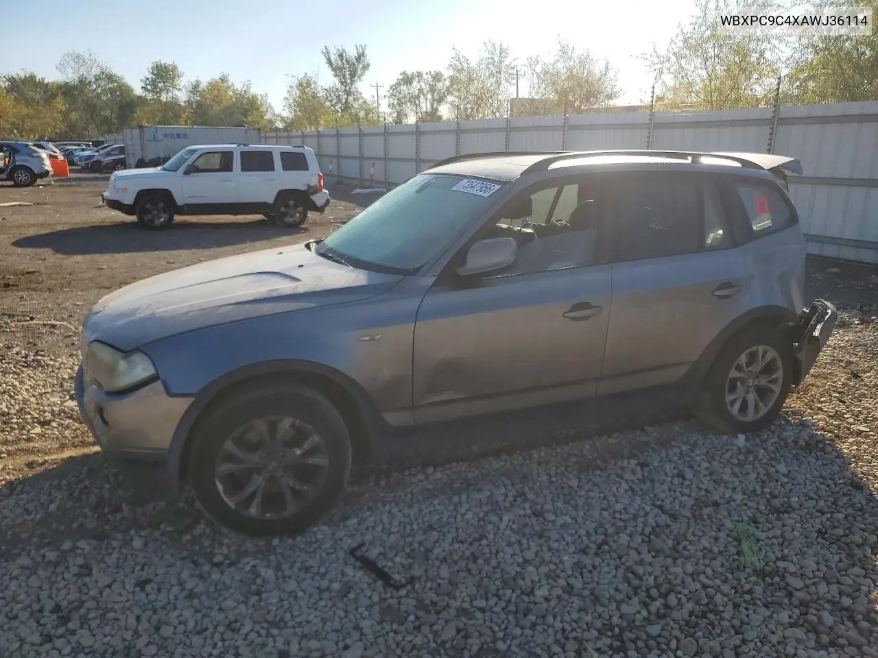 BMW X3 2010, VIN WBXPC9C4XAWJ36114