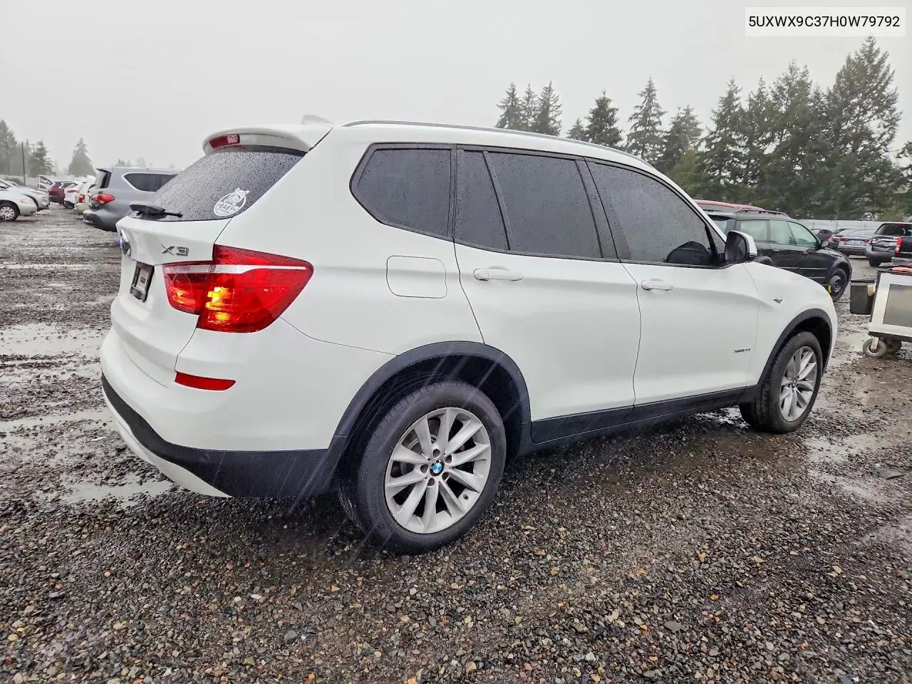 2017 BMW X3 VIN 5UXWX9C37H0W79792 — фото 3