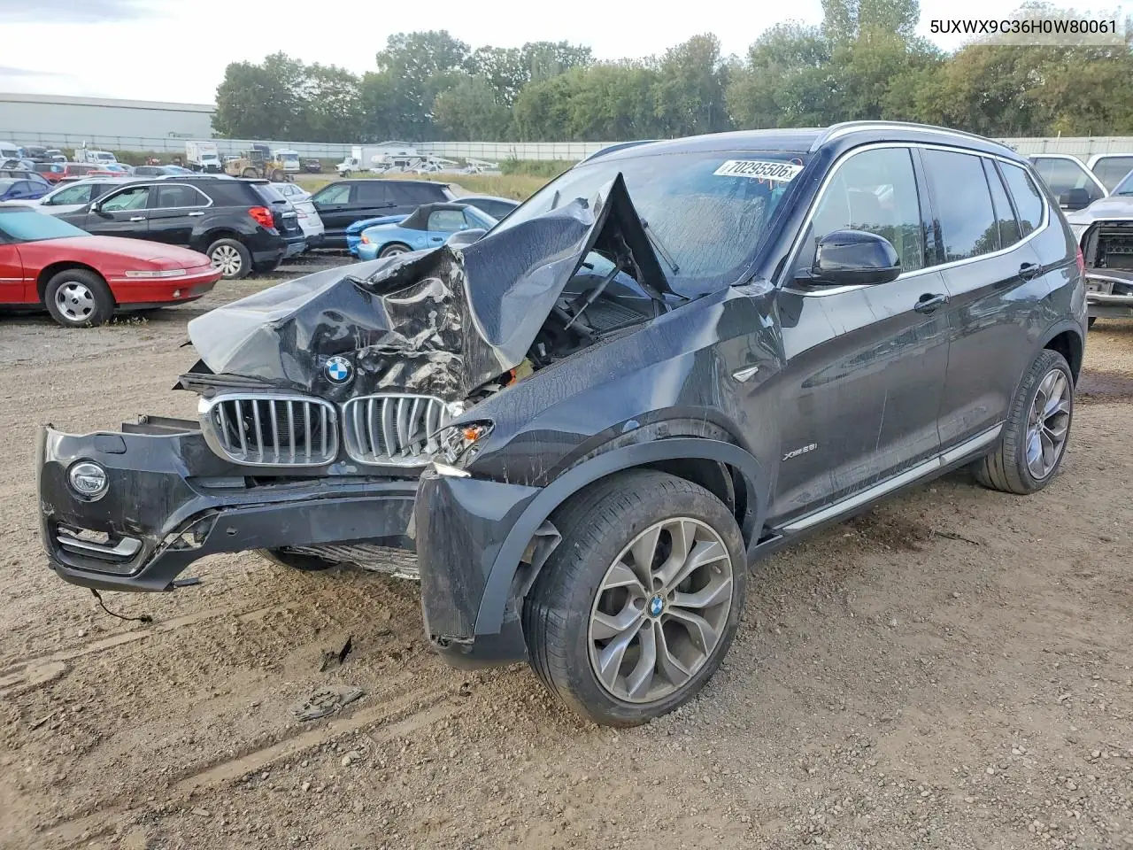 BMW X3 2017, VIN 5UXWX9C36H0W80061