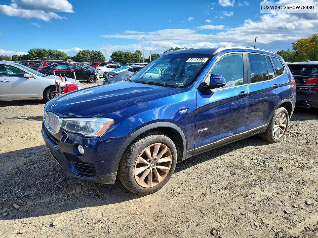 BMW X3 2017, VIN 5UXWX9C35H0W78480