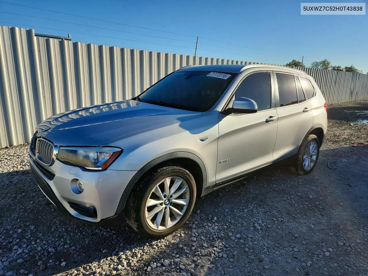 BMW X3 2017, VIN 5UXWZ7C52H0T43838
