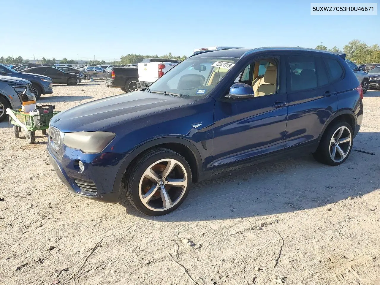 BMW X3 2017, VIN 5UXWZ7C53H0U46671