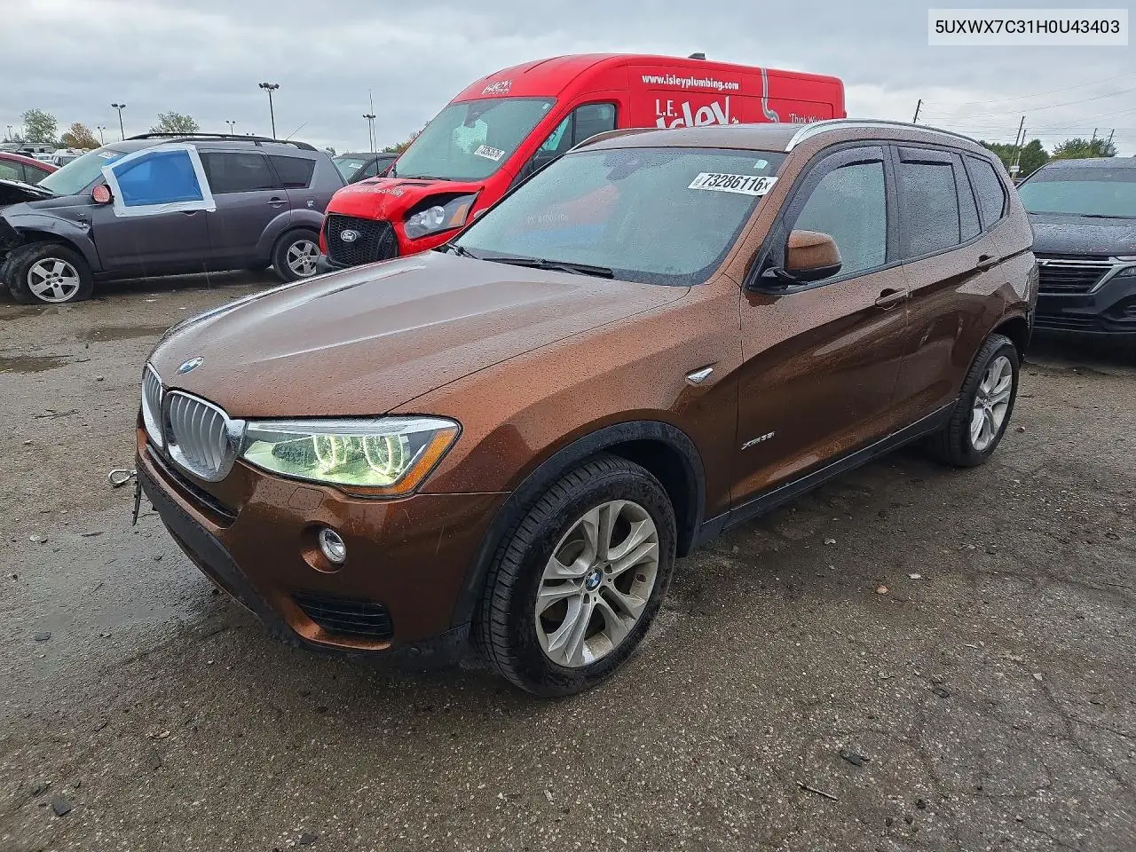 BMW X3 2017, VIN 5UXWX7C31H0U43403