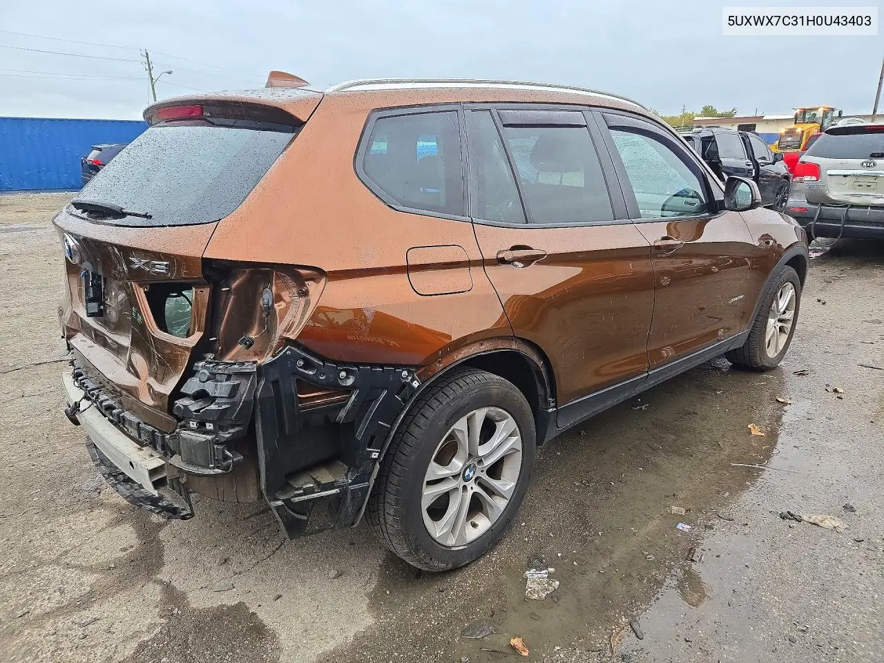 2017 BMW X3 VIN 5UXWX7C31H0U43403 — фото 3
