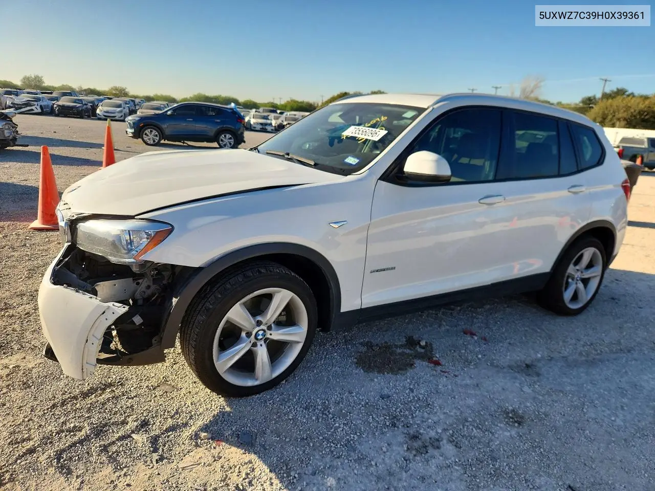BMW X3 2017, VIN 5UXWZ7C39H0X39361