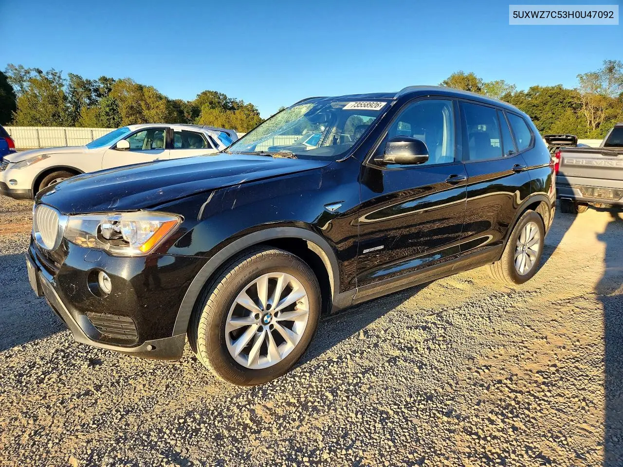BMW X3 2017, VIN 5UXWZ7C53H0U47092