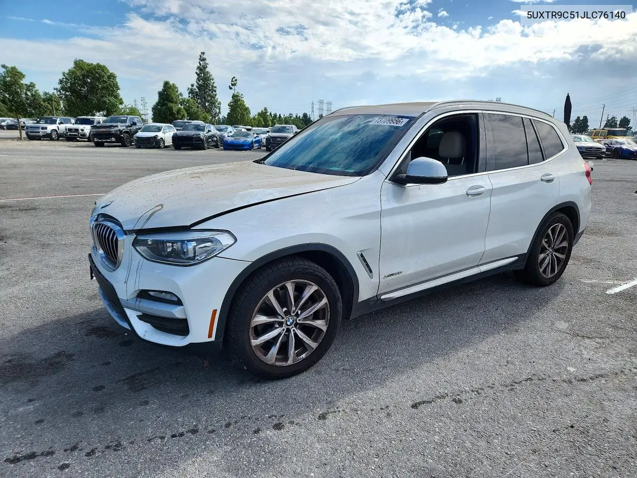 BMW X3 2018, VIN 5UXTR9C51JLC76140