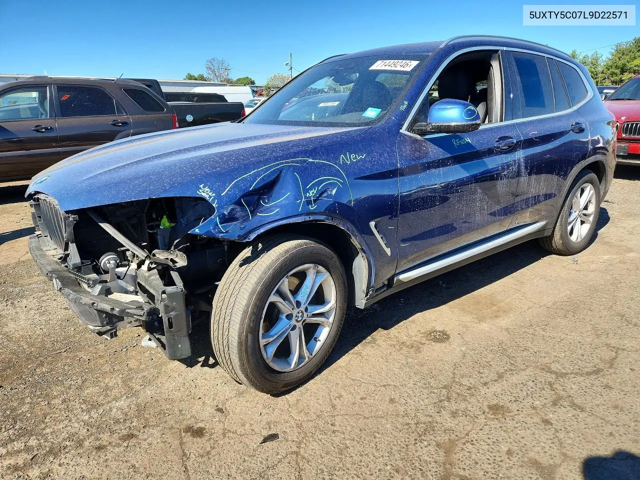 BMW X3 2020, VIN 5UXTY5C07L9D22571
