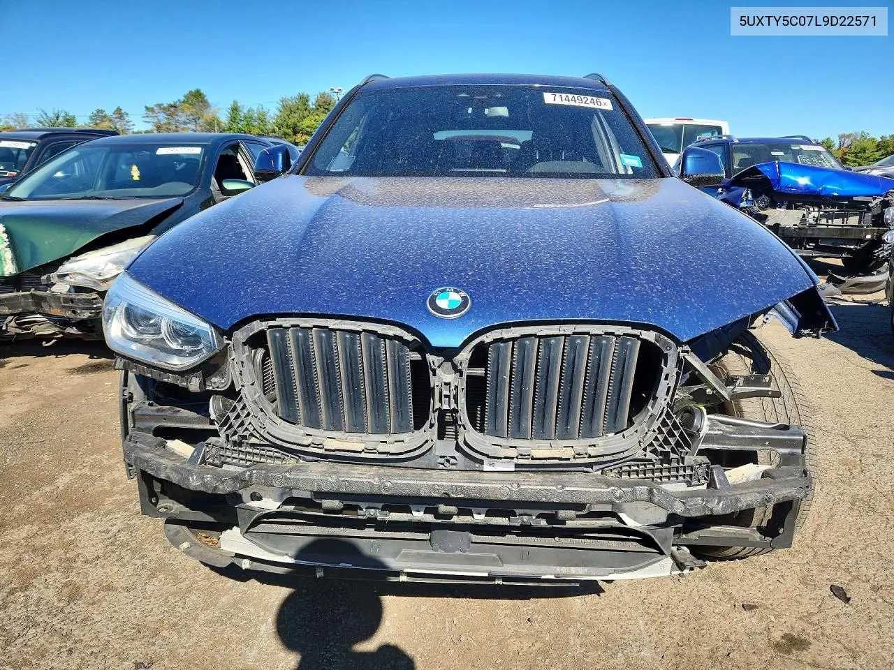 2020 BMW X3 VIN 5UXTY5C07L9D22571 — фото 5