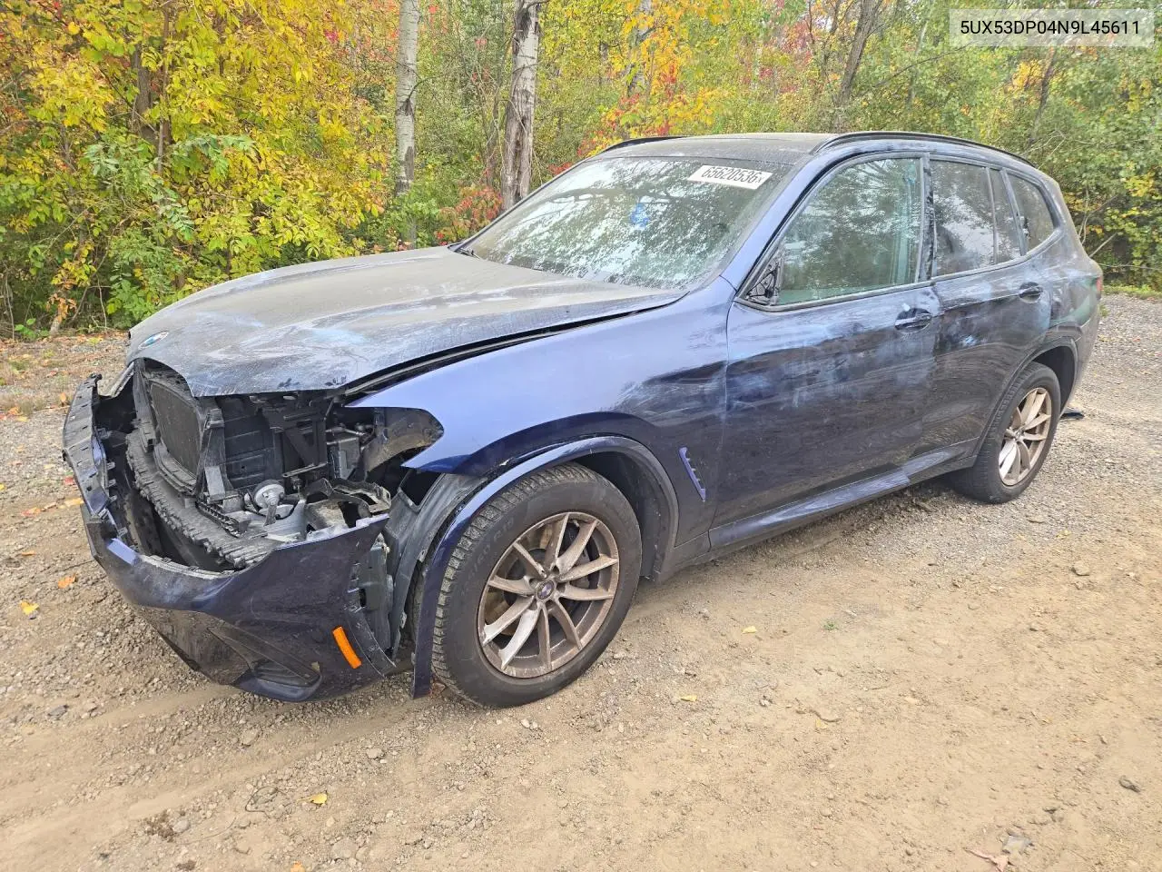 BMW X3 2022, VIN 5UX53DP04N9L45611