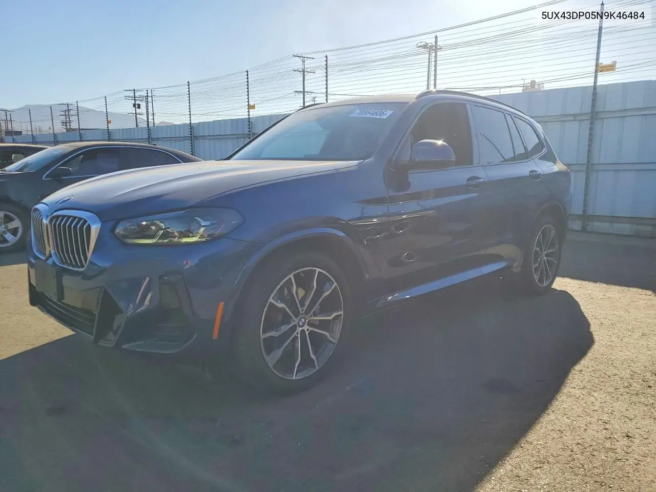 BMW X3 2022, VIN 5UX43DP05N9K46484