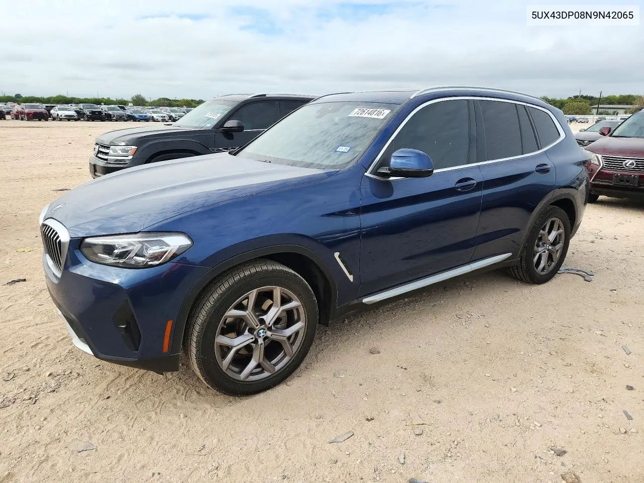 BMW X3 2022, VIN 5UX43DP08N9N42065