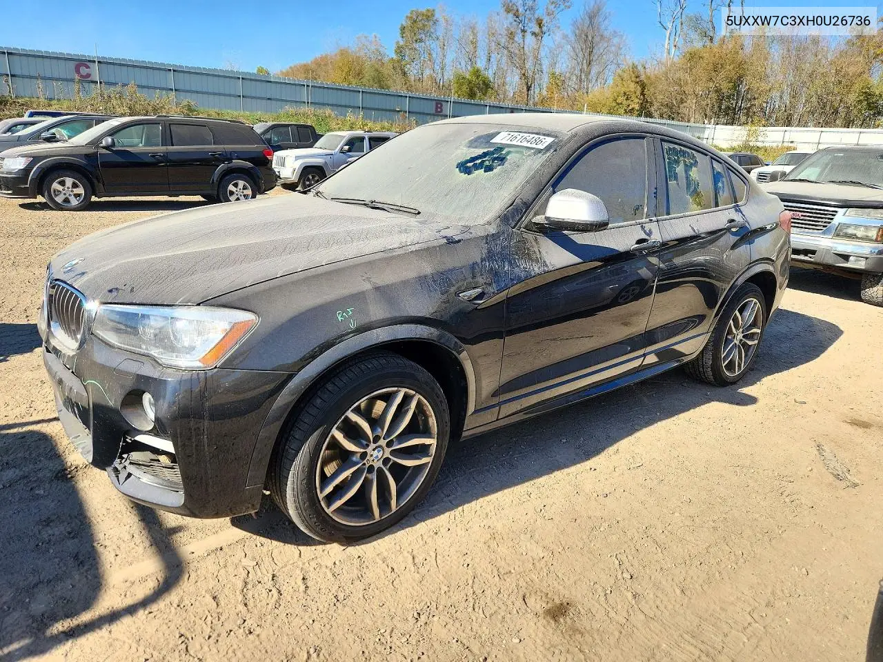 BMW X4 2017, VIN 5UXXW7C3XH0U26736