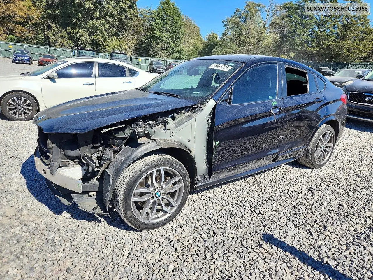 BMW X4 2017, VIN 5UXXW7C5XH0U25958