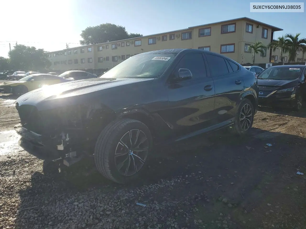 BMW X6 2022, VIN 5UXCY6C08N9J38035