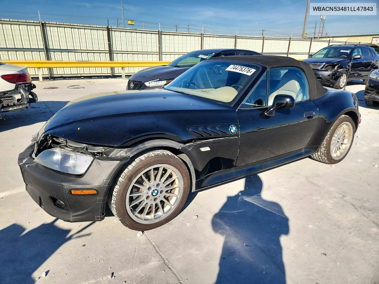BMW Z3 2001, VIN WBACN53481LL47843