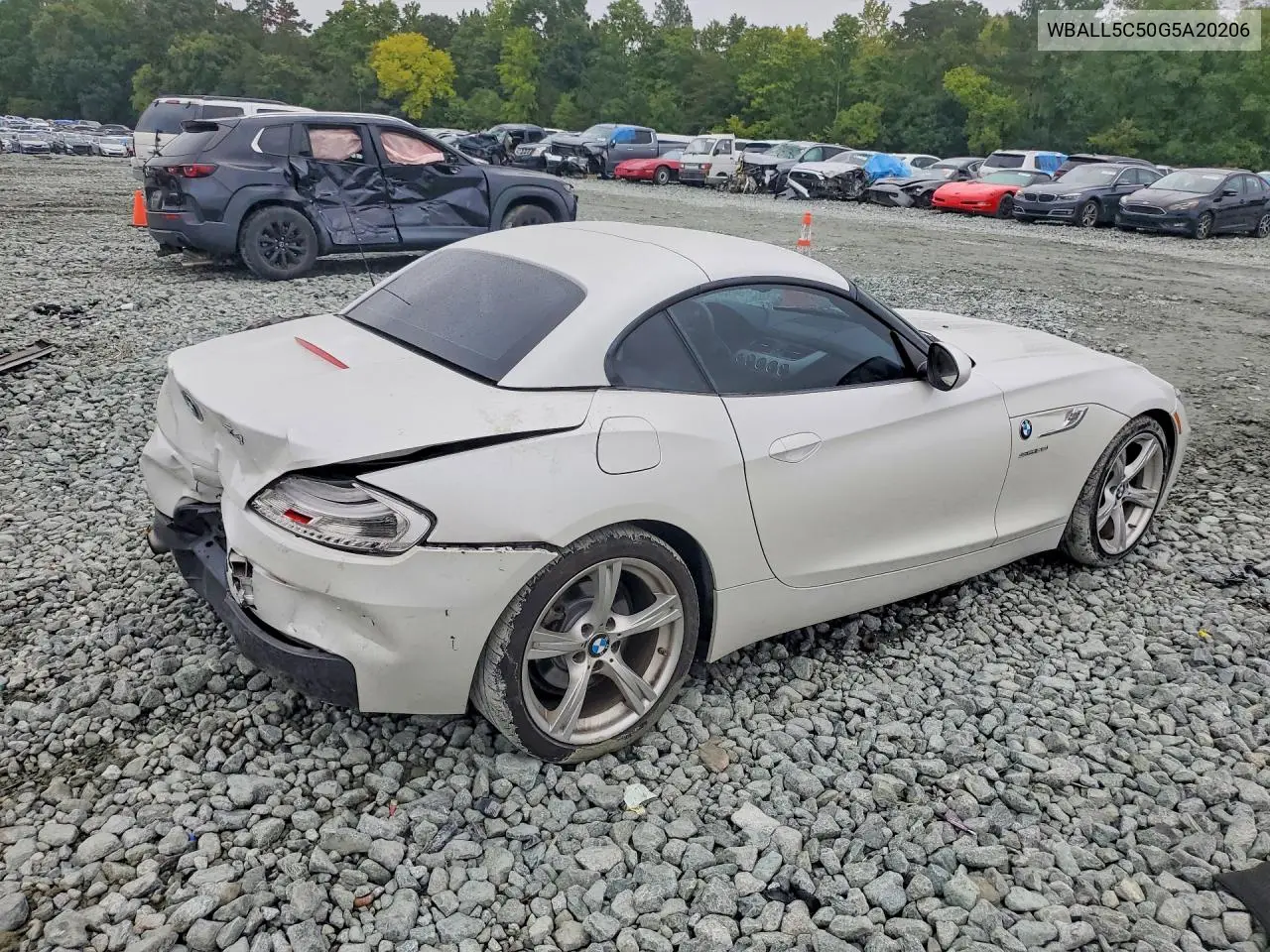 2016 BMW Z4 VIN WBALL5C50G5A20206 — фото 3