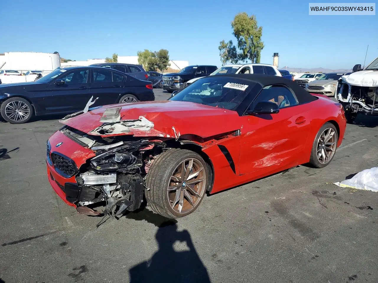 BMW Z4 2025, VIN WBAHF9C03SWY43415