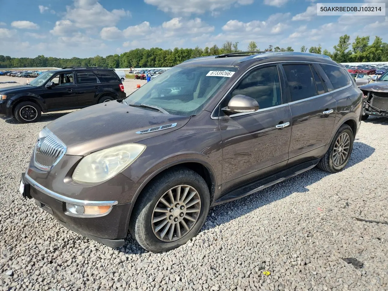 BUICK ENCLAVE 2011, VIN 5GAKRBED0BJ103214
