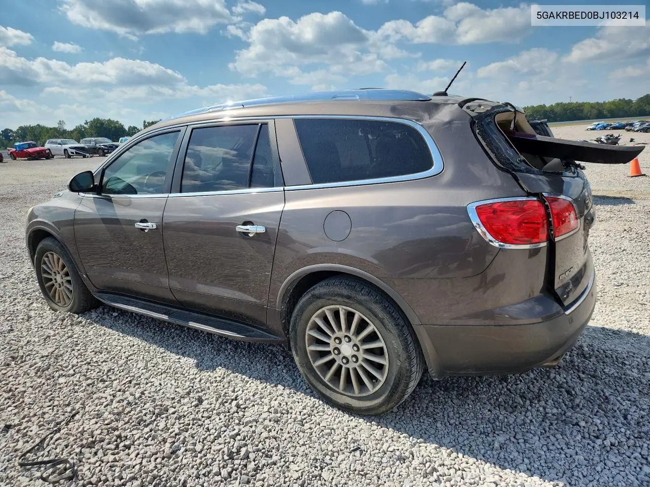 2011 BUICK ENCLAVE VIN 5GAKRBED0BJ103214 — фото 2