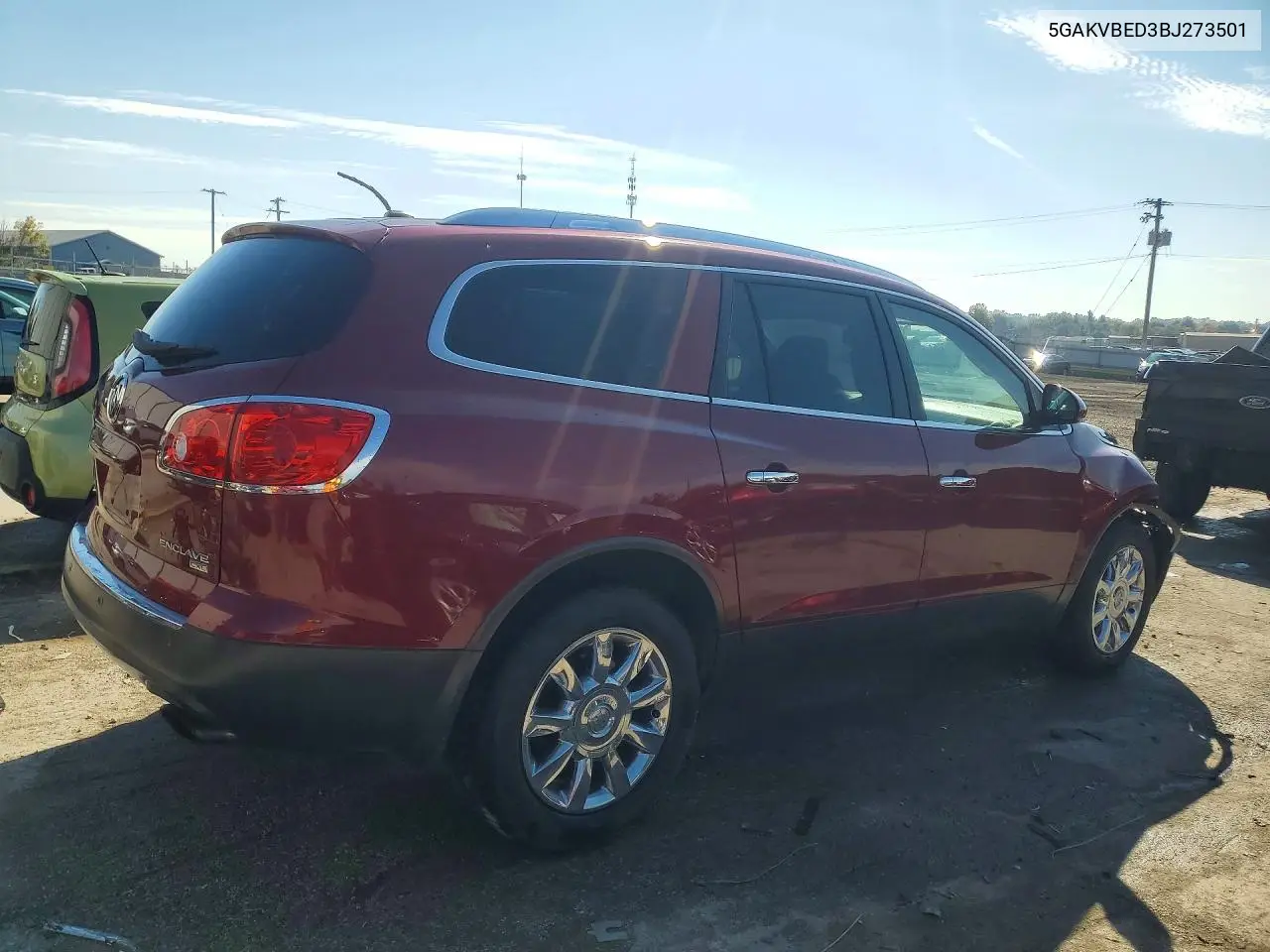 2011 BUICK ENCLAVE VIN 5GAKVBED3BJ273501 — фото 3