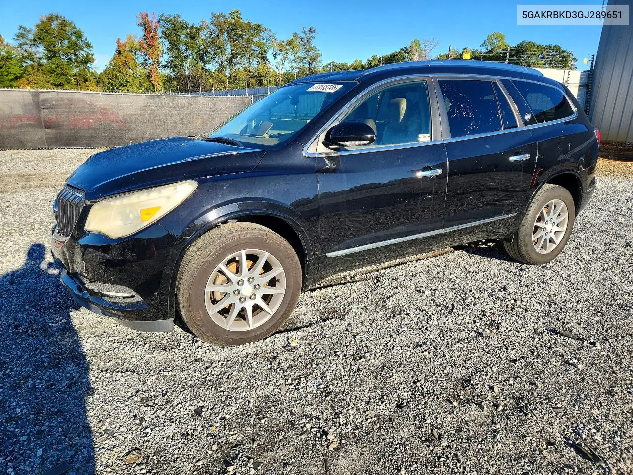 BUICK ENCLAVE 2016, VIN 5GAKRBKD3GJ289651