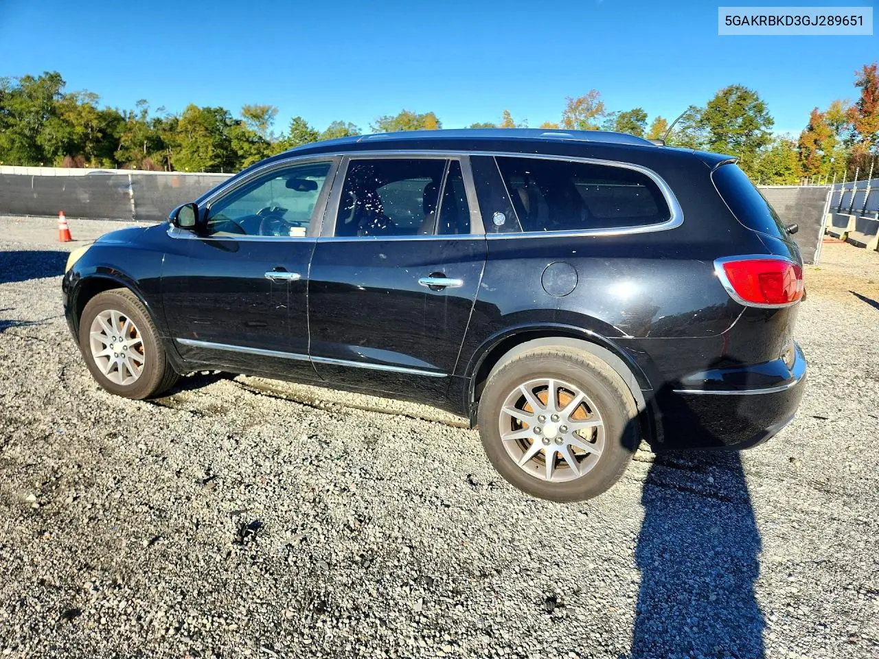 2016 BUICK ENCLAVE VIN 5GAKRBKD3GJ289651 — фото 2
