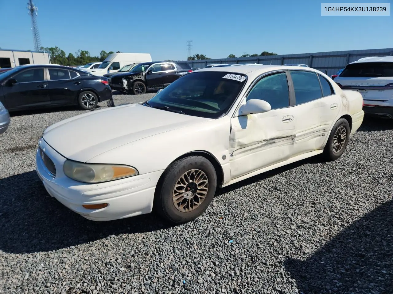BUICK LESABRE 2003, VIN 1G4HP54KX3U138239