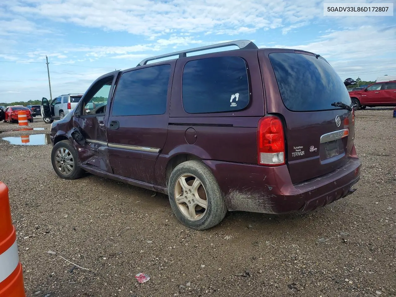 2006 BUICK TERRAZA VIN 5GADV33L86D172807 — фото 2