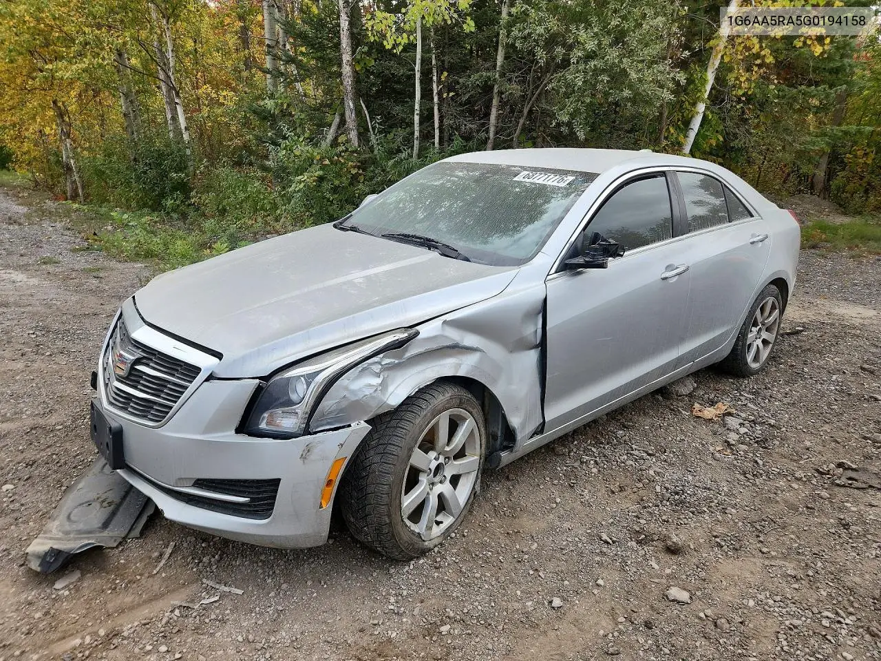 CADILLAC ATS 2016, VIN 1G6AA5RA5G0194158