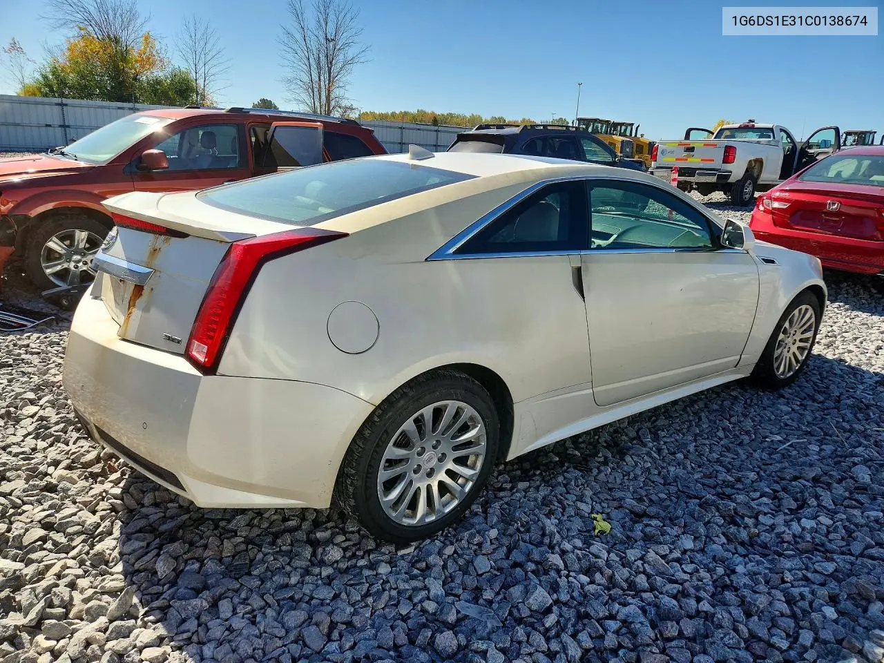 2012 CADILLAC CTS VIN 1G6DS1E31C0138674 — фото 3