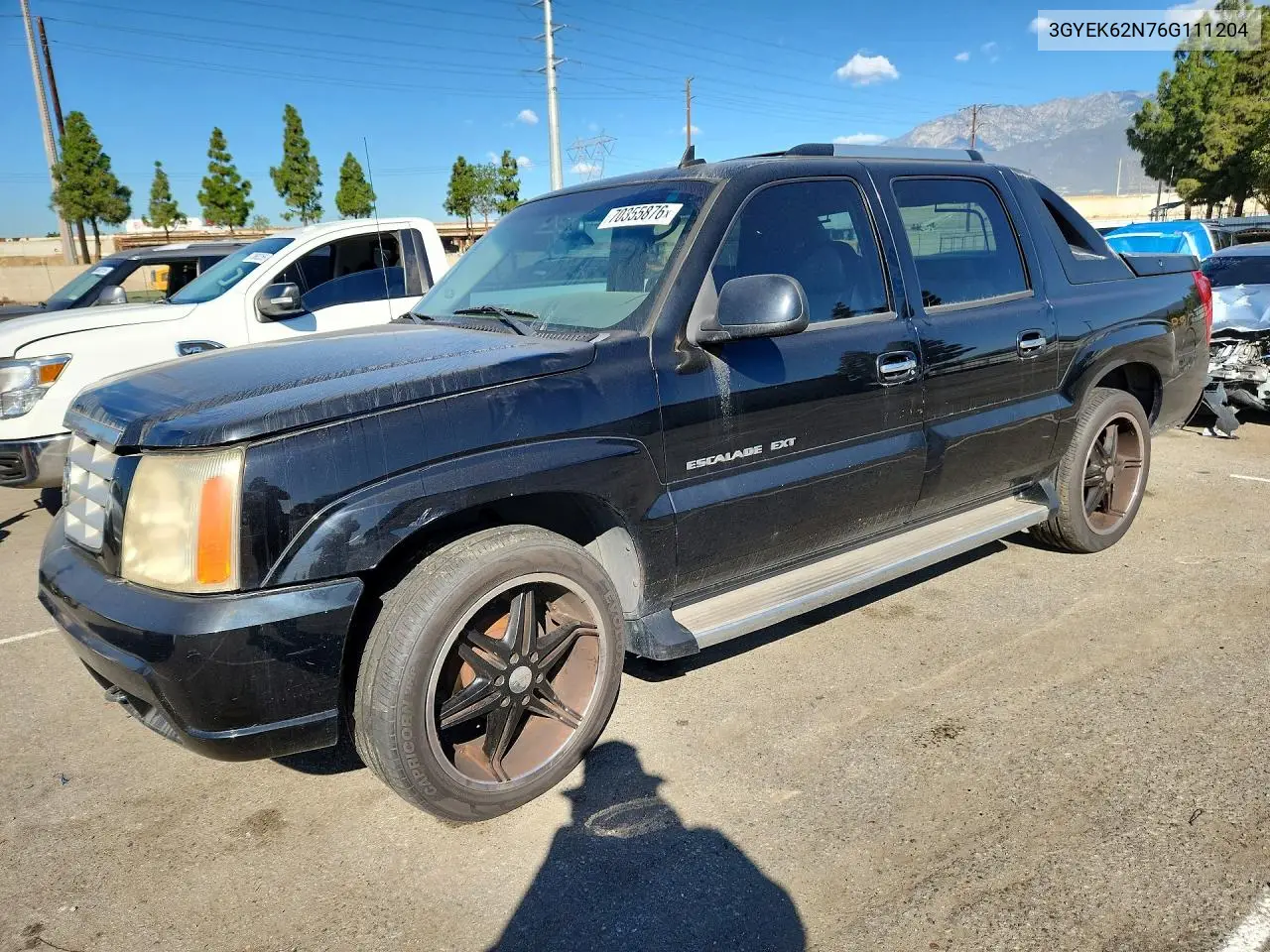 CADILLAC ESCALADE 2006, VIN 3GYEK62N76G111204