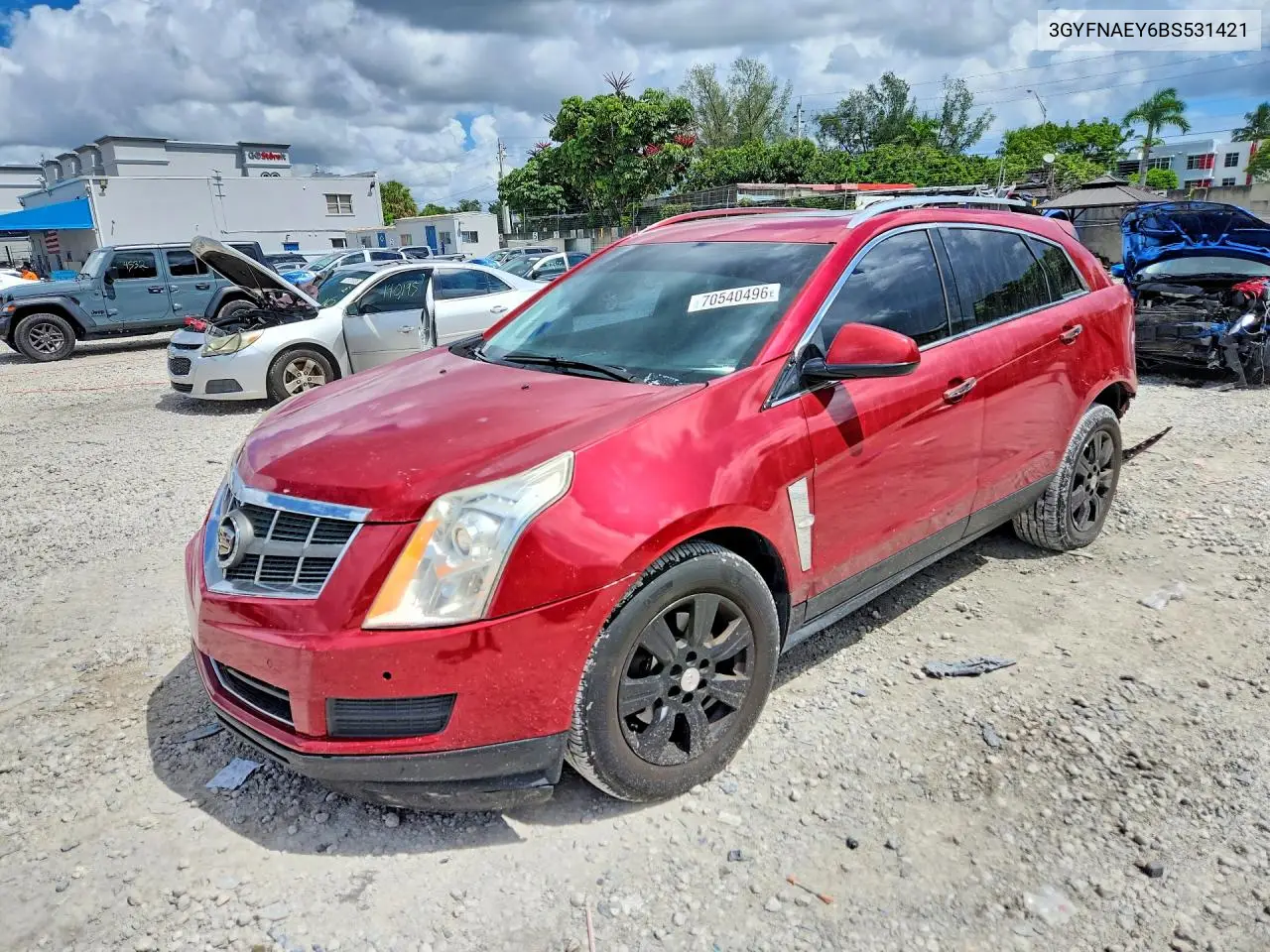 CADILLAC SRX 2011, VIN 3GYFNAEY6BS531421