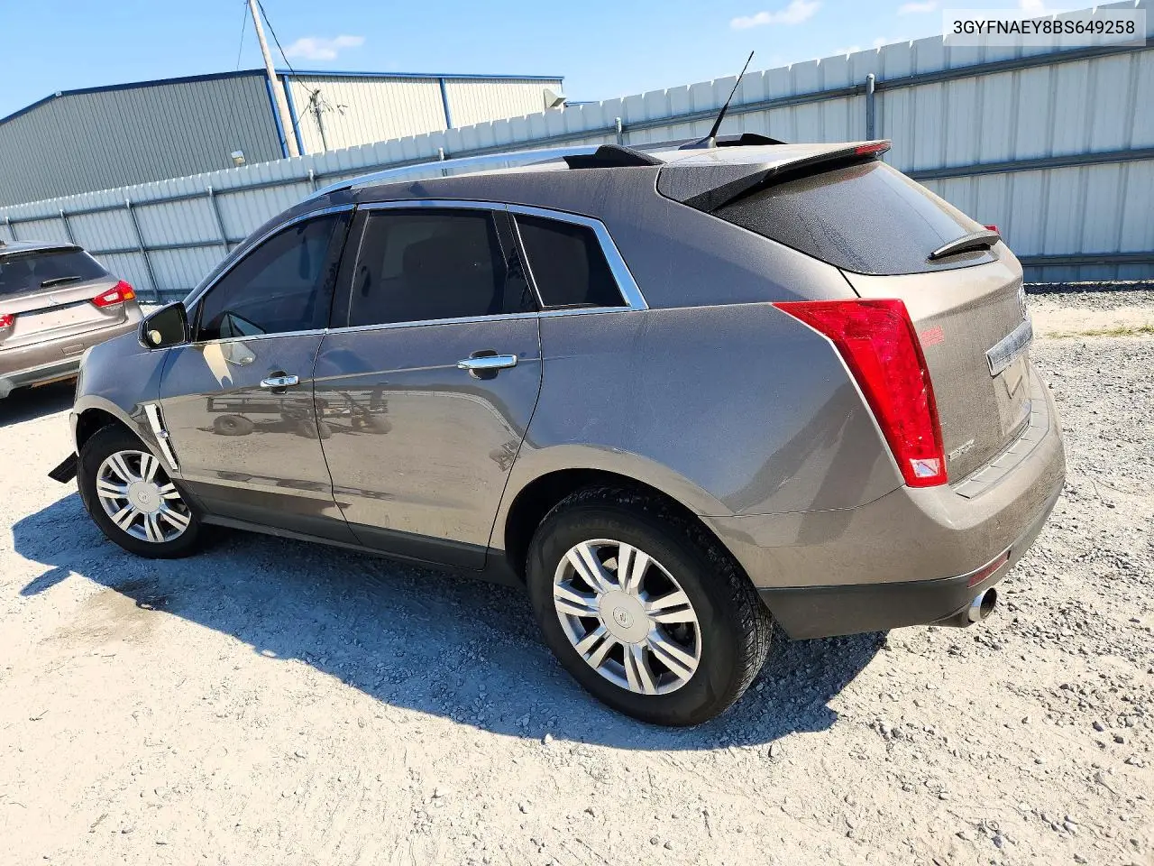 2011 CADILLAC SRX VIN 3GYFNAEY8BS649258 — фото 2